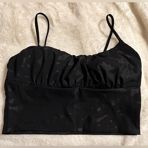 Zyia Black Battleship Camo Luxe Ruched Bra Size L